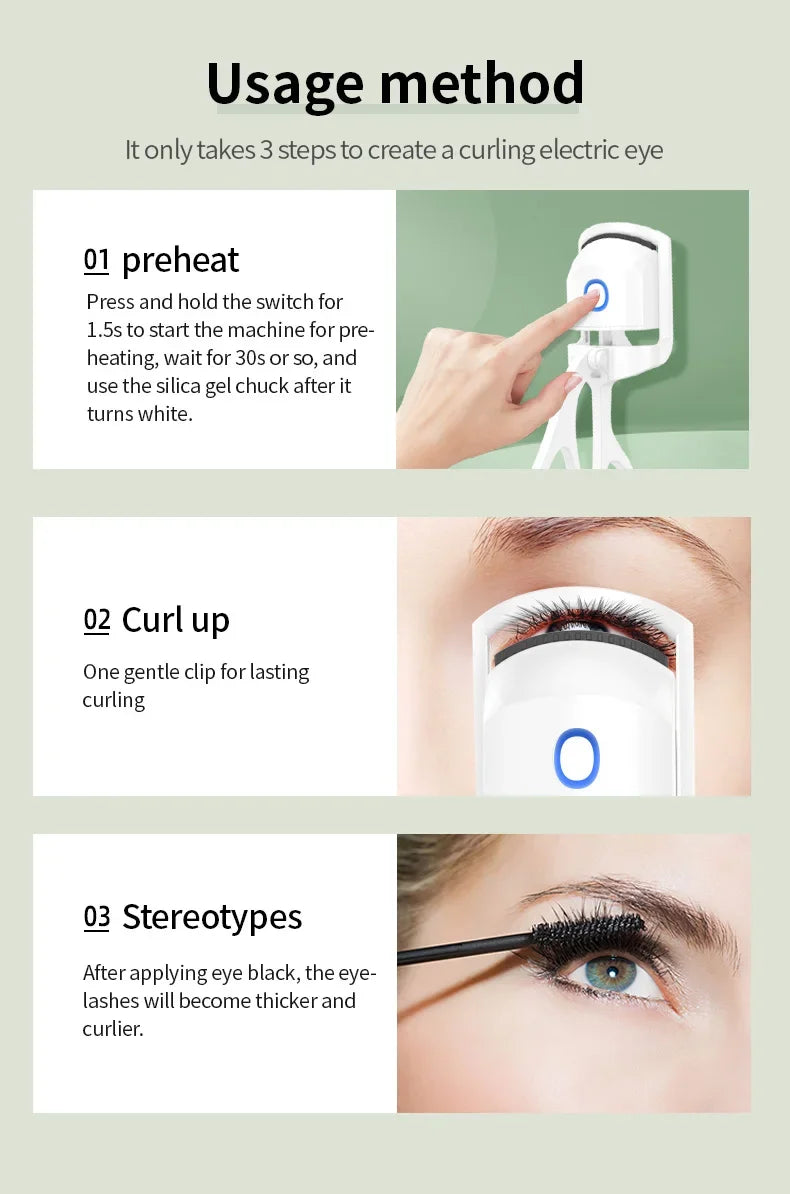 Heating Eyelash Curler with USB Charging