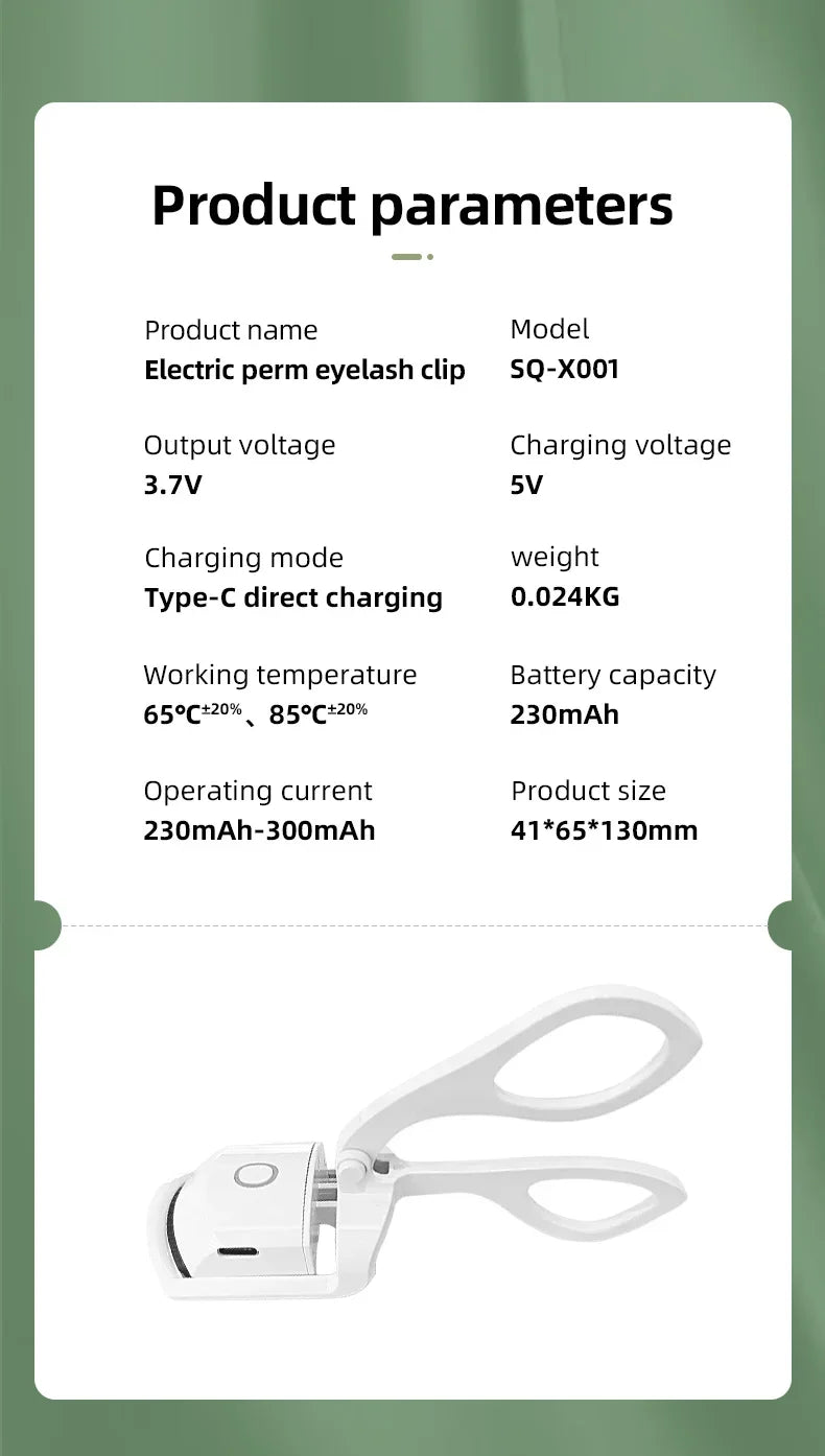 Heating Eyelash Curler with USB Charging