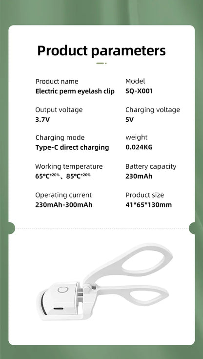 Heating Eyelash Curler with USB Charging