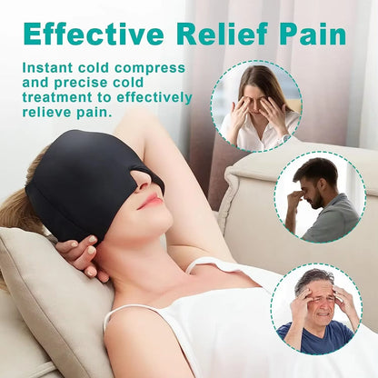 Ultimate Migraine Relief Hat - Cold Therapy Ice Cap for Headache, Stress & Pain Relief