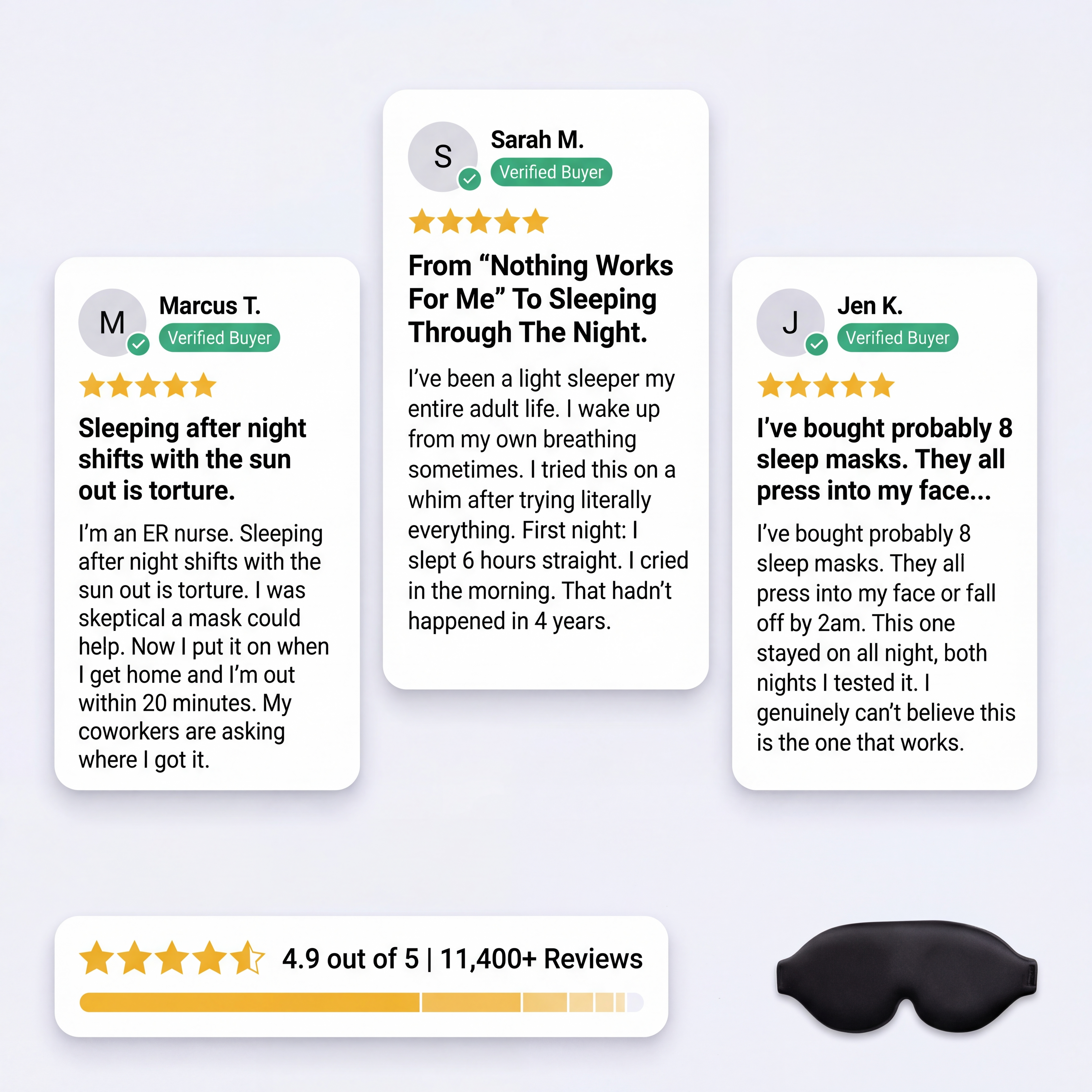 SleepLock™ Micro-Pressure Sleep Mask with Total Blackout